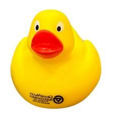 yellow rubber duck with Tutoring and Reading Center Logo on it